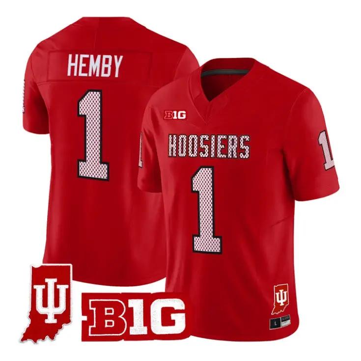 Roman_Hemby_Jersey_1_Indiana_Hoosiers_90s_Throwback_2026_Vapor_Stitched_Red - Daily Sport Fan Roman Hemby Jersey #1 Indiana Hoosiers 90s Throwback 2026 Vapor Stitched by My Store NCAA Football Jerseys