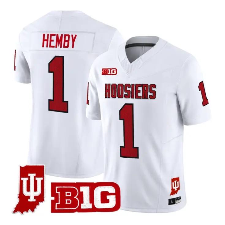 Roman_Hemby_Jersey_1_Indiana_Hoosiers_90s_Throwback_2026_Vapor_Stitched_White - Daily Sport Fan Roman Hemby Jersey #1 Indiana Hoosiers 90s Throwback 2026 Vapor Stitched by My Store NCAA Football Jerseys