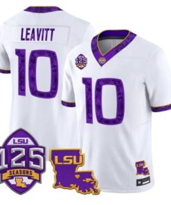 Sam Leavitt Jersey #10 LSU Tigers Silent Season of 1918 Louisiana Patch Stitched by My Store NCAA Football Jerseys