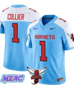 Samari_Collier_Jersey_1_Delaware_State_Hornets_2026_Vapor_Stitched_Blue_Alter - Daily Sport Fan Samari Collier Jersey #1 Delaware State Hornets 2026 Vapor All Stitched by My Store NCAA Football Jerseys