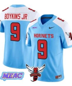 Shaun_Boykins_Jr_Jersey_9_Delaware_State_Hornets_2026_Vapor_Stitched_Blue_Alter - Daily Sport Fan Shaun Boykins Jr Jersey #9 Delaware State Hornets 2026 Vapor Stitched by My Store NCAA Football Jerseys