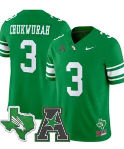 TJ Chukwurah Jersey #3 North Texas Mean Green 2026 Limited Stitched by My Store NCAA Football Jerseys