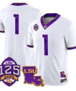 Team Jersey #1 LSU Tigers 2026 Silent Season of 1918 Louisiana Patch Stitched by My Store NCAA Football Jerseys