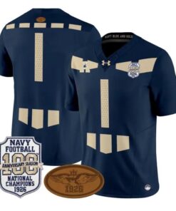 TeamJersey #1 Navy Midshipmen 1926 National Championship 2026 Vapor Stitched by My Store NCAA Football Jerseys