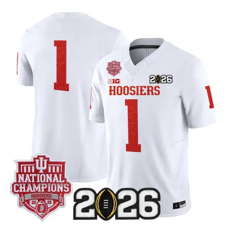 Team Jersey #1 Indiana Hoosiers 2026 Glitter Vapor Limited Stitched by My Store NCAA Football Jerseys