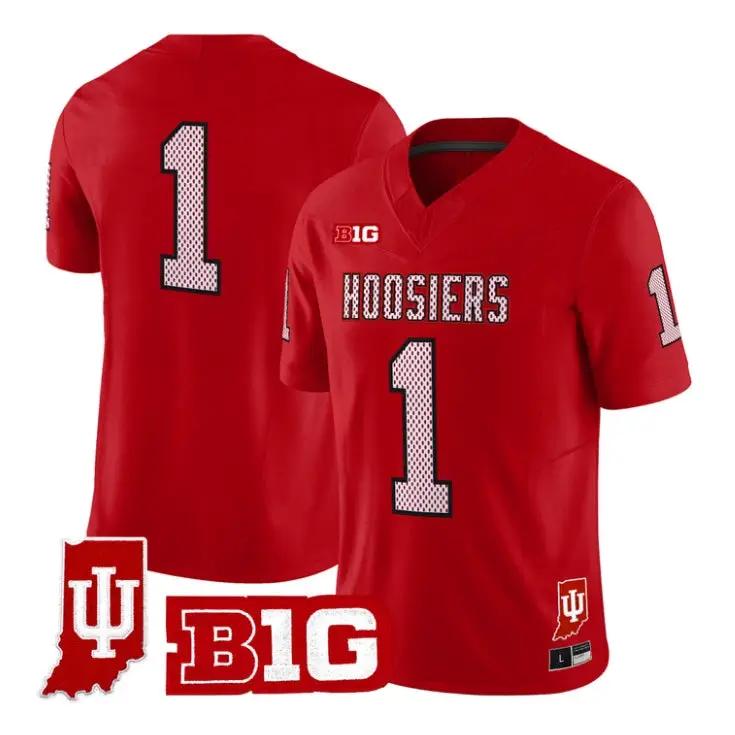 Team Jersey #1 Indiana Hoosiers 90s Throwback 2026 Vapor Limited Stitched by My Store NCAA Football Jerseys