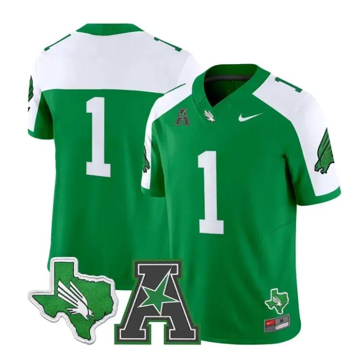 Team Jersey #1 North Texas Mean Green 2026 Vapor Limited Stitched by My Store NCAA Football Jerseys