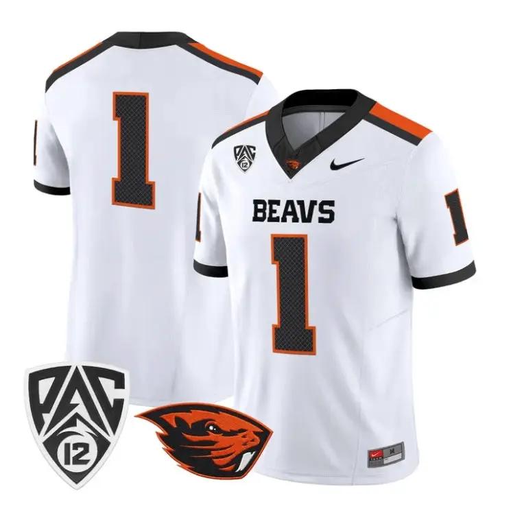 Team_Jersey_1_Oregon_State_Beavers_2026_Vapor_Limited_All_Stitched_White - Daily Sport Fan Team Jersey #1 Oregon State Beavers 2026 Vapor Limited All Stitched by My Store NCAA Football Jerseys
