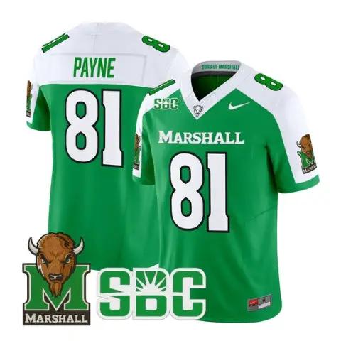 Toby Payne Jersey #81 Marshall Thundering Herd All Stitched by My Store NCAA Football Jerseys