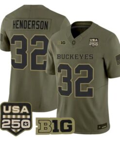 Treveyon Henderson Jersey #32 Ohio State Buckeyes 2026 Vapor All Stitched Olive by My Store NCAA Football Jerseys