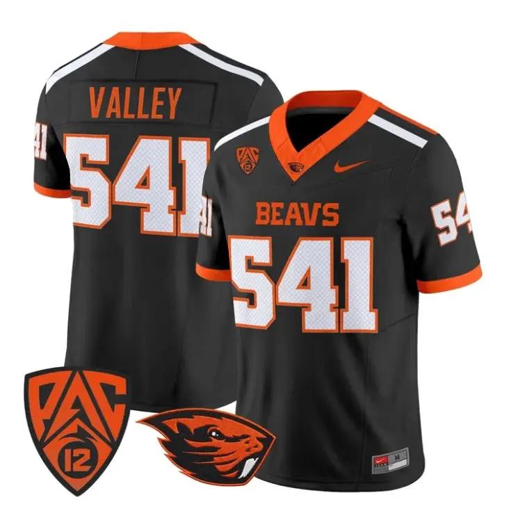 Valley_Jersey_541_Oregon_State_Beavers_2026_Vapor_Limited_Stitched_Black - Daily Sport Fan Valley Jersey #541 Oregon State Beavers 2026 Vapor Limited Stitched by My Store NCAA Football Jerseys
