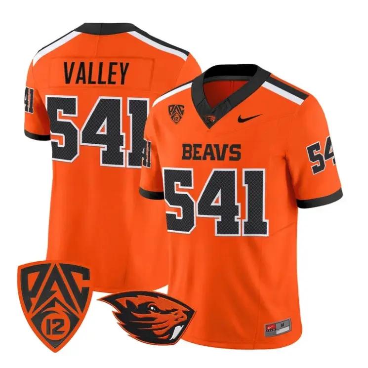 Valley_Jersey_541_Oregon_State_Beavers_2026_Vapor_Limited_Stitched_Orange - Daily Sport Fan Valley Jersey #541 Oregon State Beavers 2026 Vapor Limited Stitched by My Store NCAA Football Jerseys