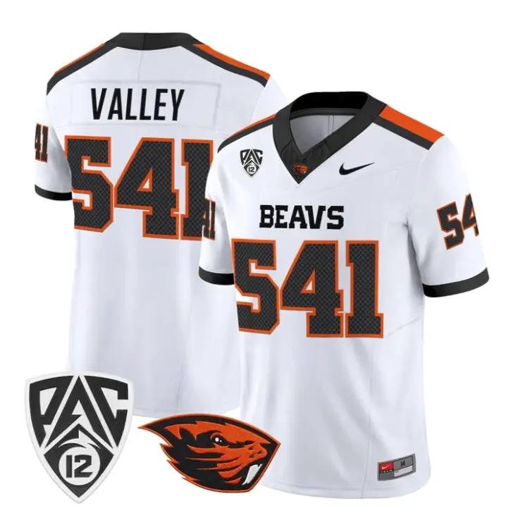 Valley_Jersey_541_Oregon_State_Beavers_2026_Vapor_Limited_Stitched_White - Daily Sport Fan Valley Jersey #541 Oregon State Beavers 2026 Vapor Limited Stitched by My Store NCAA Football Jerseys