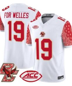 Welles Crowther Jersey #19 Boston College Eagles Red Bandanna Stitched by My Store NCAA Football Jerseys