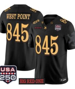 West Point Jersey #845 Army Black Knights 2026 Big Red One USA250 Patch Stitched by My Store NCAA Football Jerseys