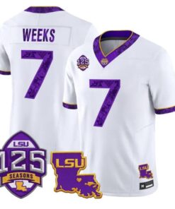 Whit Weeks Jersey #7 LSU Tigers Silent Season of 1918 Louisiana Patch Stitched by My Store NCAA Football Jerseys