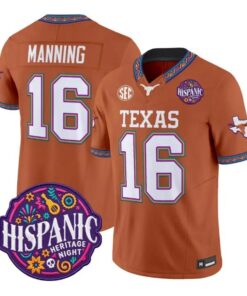 Arch Manning Jersey #16 Texas Longhorns 2026 Latino Heritage Stitched