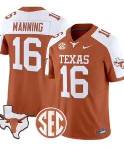 Arch Manning Jersey #16 Texas Longhorns 2026 Vapor Limited Stitched by My Store NCAA Football Jerseys