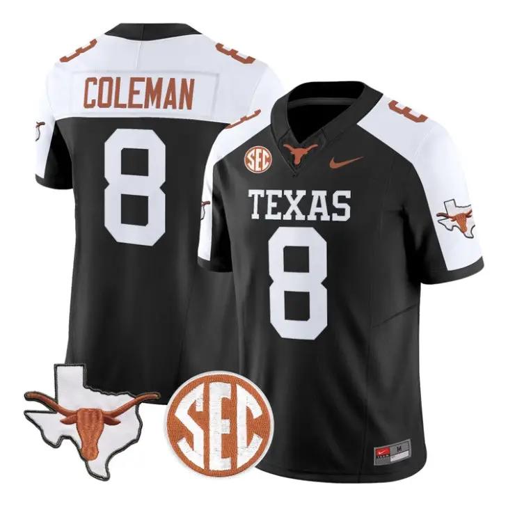 Cam Coleman Jersey #8 Texas Longhorns 2026 Football Vapor Stitched by My Store NCAA Football Jerseys