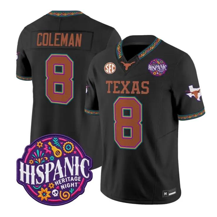 Cam Coleman Jersey #8 Texas Longhorns 2026 Latino Heritage All Stitched