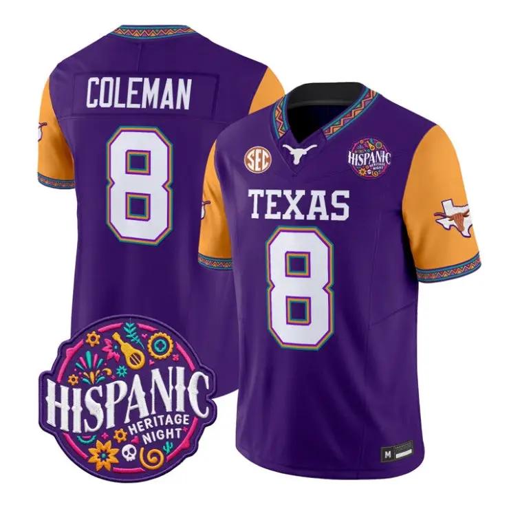 Cam Coleman Jersey #8 Texas Longhorns 2026 Latino Heritage All Stitched