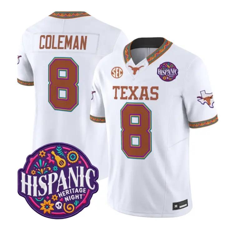 Cam Coleman Jersey #8 Texas Longhorns 2026 Latino Heritage All Stitched