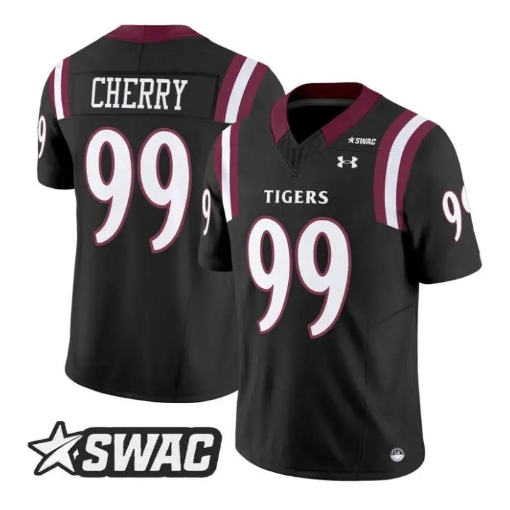 Cherry_Jersey_99_Texas_Southern_Tigers_2026_Vapor_Limited_All_Stitched_Black - Daily Sport Fan Cherry Jersey #99 Texas Southern Tigers 2026 Vapor Limited All Stitched by My Store NCAA Football Jerseys