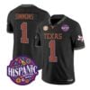 Colin Simmons Jersey #1 Texas Longhorns 2026 Latino Heritage Stitched