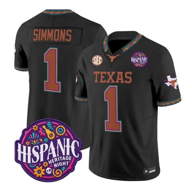 Colin Simmons Jersey #1 Texas Longhorns 2026 Latino Heritage Stitched