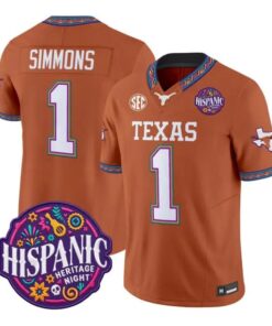 Colin Simmons Jersey #1 Texas Longhorns 2026 Latino Heritage Stitched
