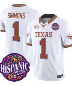 Colin Simmons Jersey #1 Texas Longhorns 2026 Latino Heritage Stitched