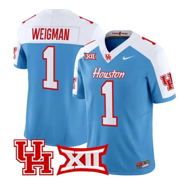 Conner Weigman Jersey #1 Houston Cougars 2026 Vapor Limited Stitched by My Store NCAA Football Jerseys