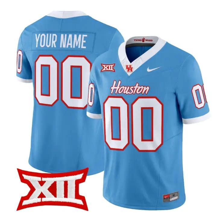 Custom_Houston_Cougars_Jersey_Football_2026_Vapor_Limited_All_Stitched_Blue - Daily Sport Fan Custom Houston Cougars Jersey Football 2026 Vapor Limited All Stitched by My Store NCAA Football Jerseys