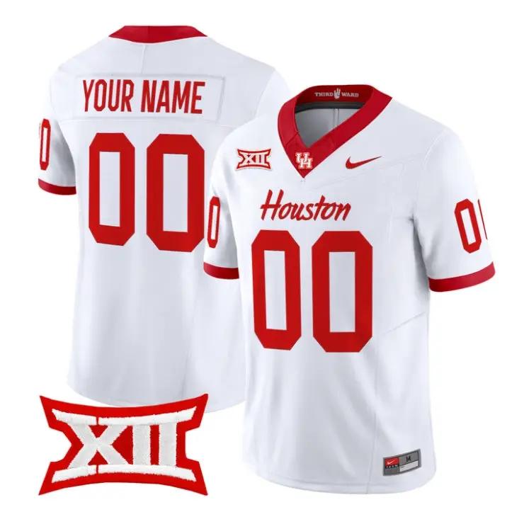 Custom_Houston_Cougars_Jersey_Football_2026_Vapor_Limited_All_Stitched_White - Daily Sport Fan Custom Houston Cougars Jersey Football 2026 Vapor Limited All Stitched by My Store NCAA Football Jerseys
