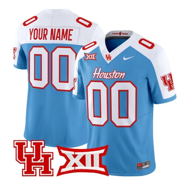 Custom_Houston_Cougars_Jersey_Football_2026_Vapor_Limited_Stitched_Blue_Alter - Daily Sport Fan Custom Houston Cougars Jersey Football 2026 Vapor Limited All Stitched by My Store NCAA Football Jerseys