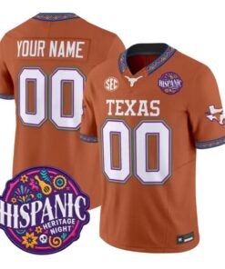 Custom Texas Longhorns Jersey 2026 Latino Heritage Month Vapor Stitched