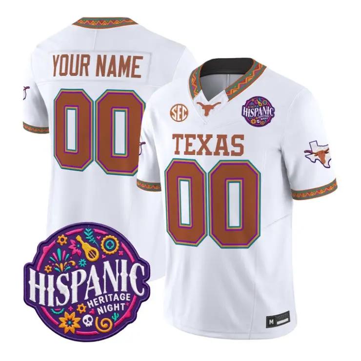 Custom Texas Longhorns Jersey 2026 Latino Heritage Month Vapor Stitched