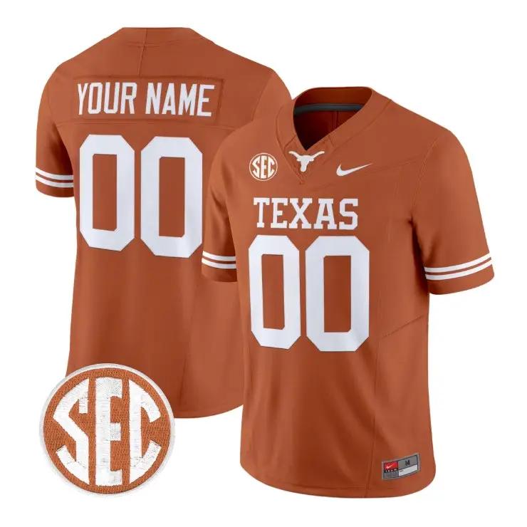 Custom Texas Longhorns Jersey Name and Number 2026 Limited Stitched