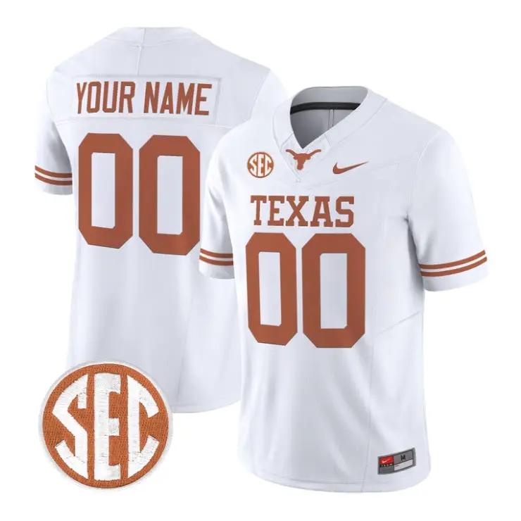 Custom Texas Longhorns Jersey Name and Number 2026 Limited Stitched