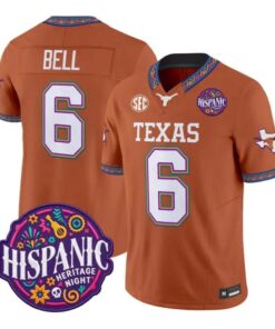 Dia Bell Jersey #6 Texas Longhorns 2026 Latino Heritage Month Stitched