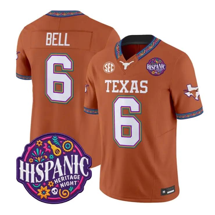 Dia Bell Jersey #6 Texas Longhorns 2026 Latino Heritage Month Stitched