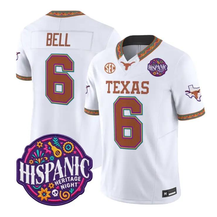 Dia Bell Jersey #6 Texas Longhorns 2026 Latino Heritage Month Stitched