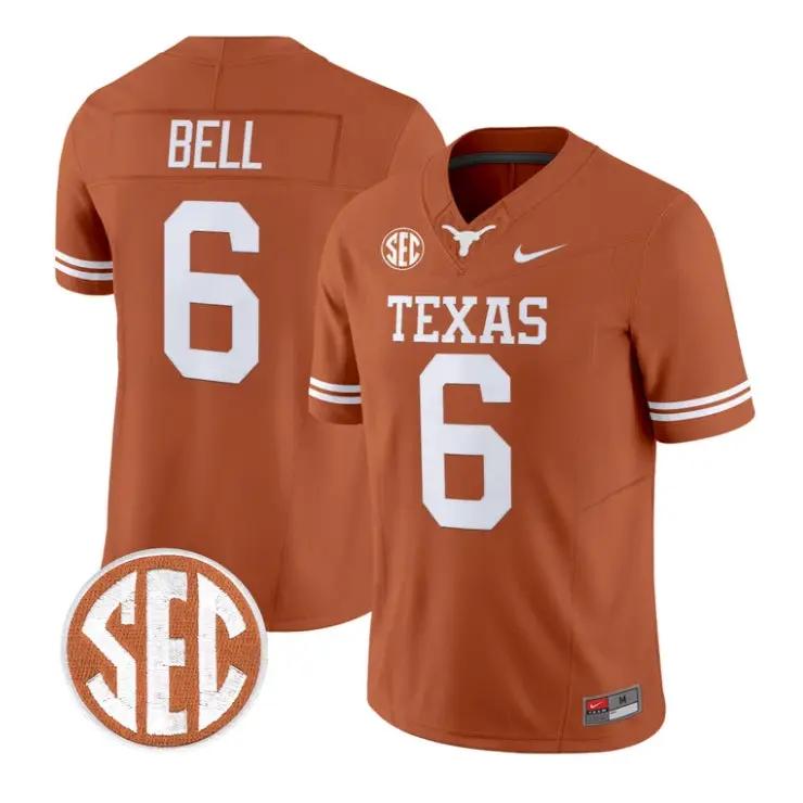 Dia_Bell_Jersey_6_Texas_Longhorns_2026_Vapor_Limited_All_Stitched_Orange - Daily Sport Fan Dia Bell Jersey #6 Texas Longhorns 2026 Vapor Limited All Stitched by My Store NCAA Football Jerseys