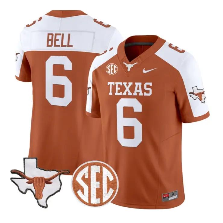 Dia_Bell_Jersey_6_Texas_Longhorns_2026_Vapor_Limited_All_Stitched_Orange_Alter - Daily Sport Fan Dia Bell Jersey #6 Texas Longhorns 2026 Vapor Limited All Stitched by My Store NCAA Football Jerseys