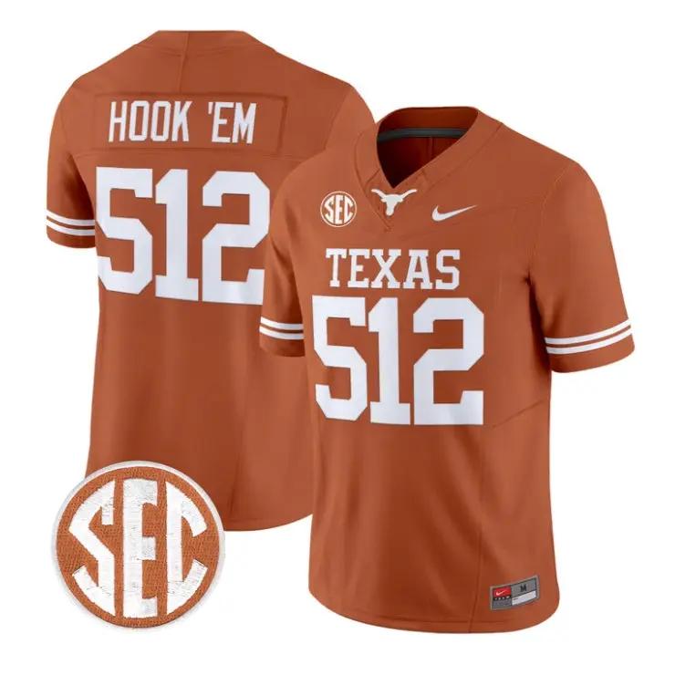 Hook_Em_Jersey_512_Texas_Longhorns_2026_Football_Limited_Stitched_Orange - Daily Sport Fan Hook 'Em Jersey #512 Texas Longhorns 2026 Football Limited Stitched by My Store NCAA Football Jerseys