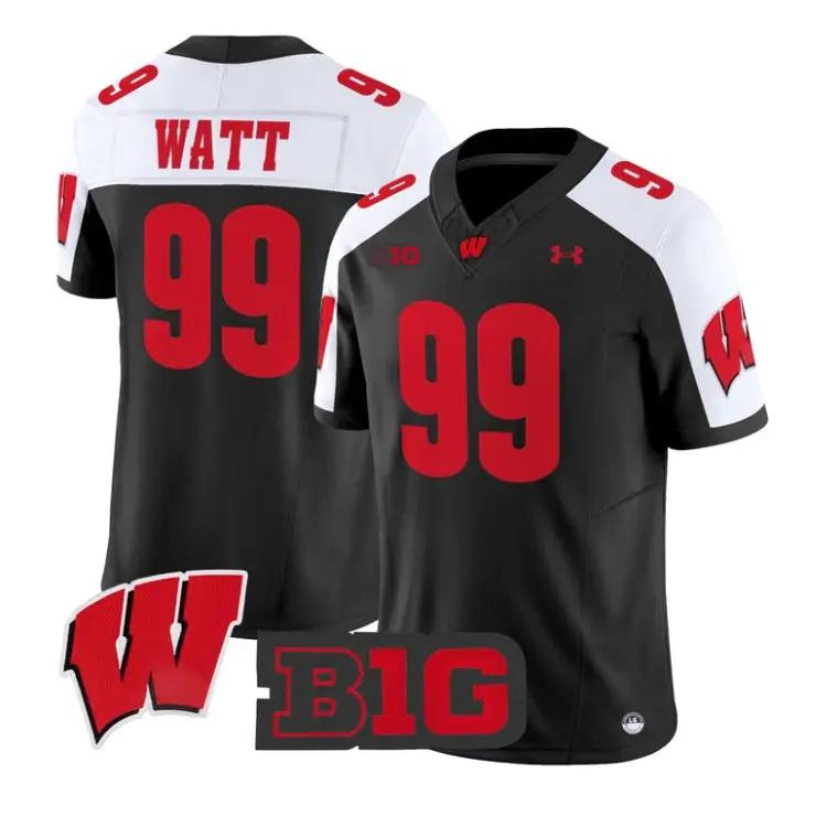J.J._Watt_Jersey_99_Wisconsin_Badgers_2026_Vapor_Limited_Stitched_Black_Alter - Daily Sport Fan J.J. Watt Jersey #99 Wisconsin Badgers 2026 Vapor Limited Stitched by My Store NCAA Football Jerseys