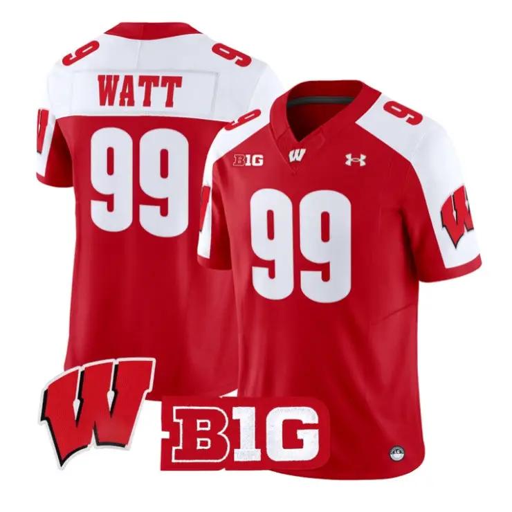 J.J._Watt_Jersey_99_Wisconsin_Badgers_2026_Vapor_Limited_Stitched_Red_Alter - Daily Sport Fan J.J. Watt Jersey #99 Wisconsin Badgers 2026 Vapor Limited Stitched by My Store NCAA Football Jerseys