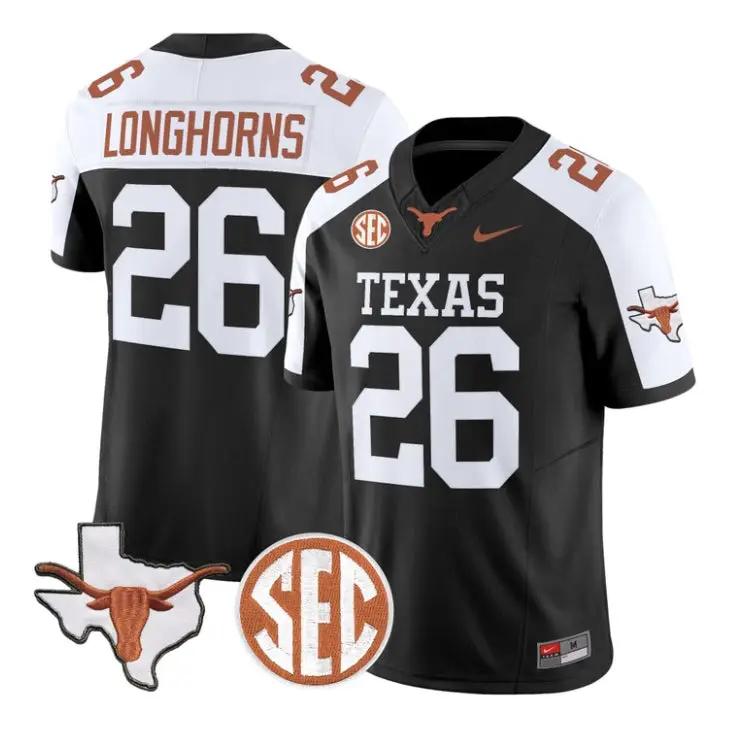 Longhorns_Jersey_26_Texas_Longhorns_2026_Football_Limited_Stitched_Black_Alter - Daily Sport Fan Longhorns Jersey #26 Texas Longhorns 2026 Football Limited Stitched by My Store NCAA Football Jerseys