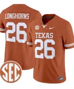 Longhorns Jersey #26 Texas Longhorns 2026 Football Limited Stitched by My Store NCAA Football Jerseys