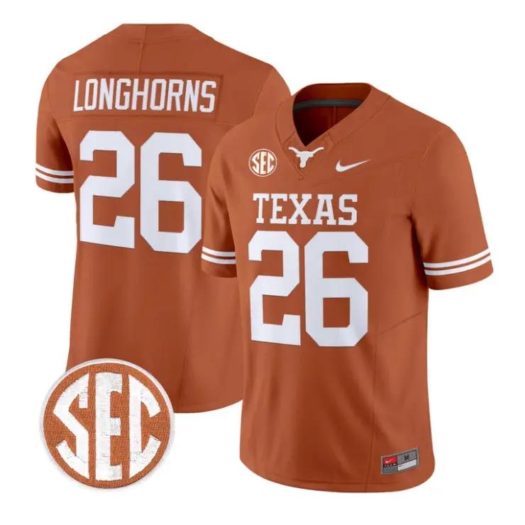 Longhorns_Jersey_26_Texas_Longhorns_2026_Football_Limited_Stitched_Orange - Daily Sport Fan Longhorns Jersey #26 Texas Longhorns 2026 Football Limited Stitched by My Store NCAA Football Jerseys